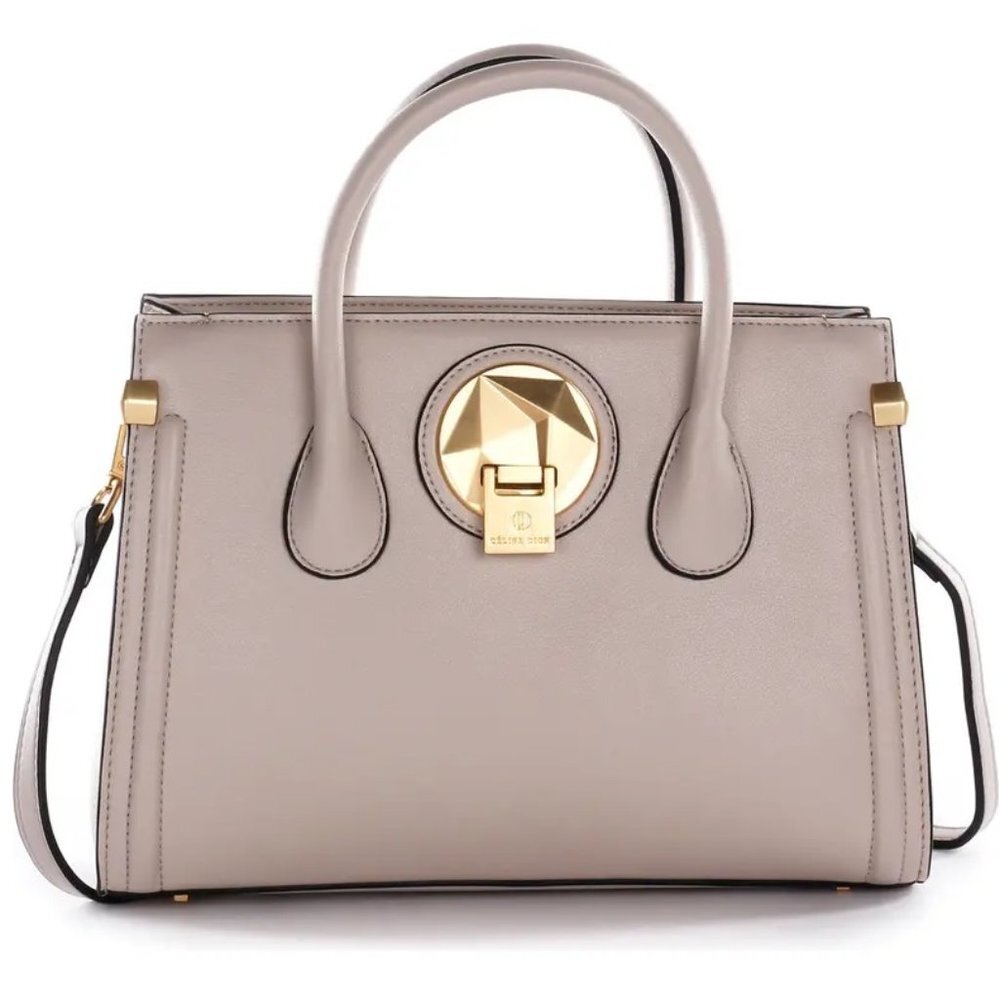 💥🇺🇸 Celine Dion Octave Leather Satchel Sand